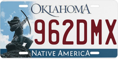 OK license plate 962DMX
