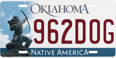 OK license plate 962DOG