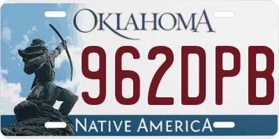 OK license plate 962DPB