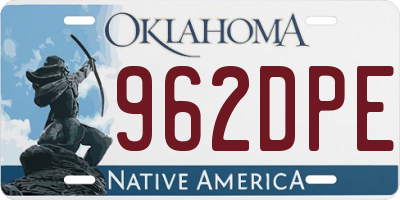 OK license plate 962DPE