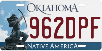 OK license plate 962DPF