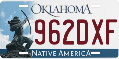 OK license plate 962DXF