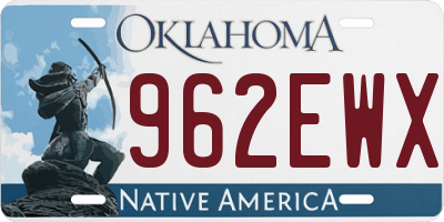 OK license plate 962EWX