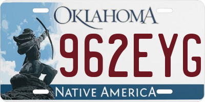 OK license plate 962EYG