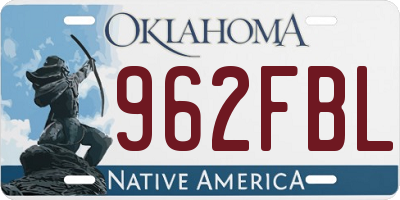 OK license plate 962FBL