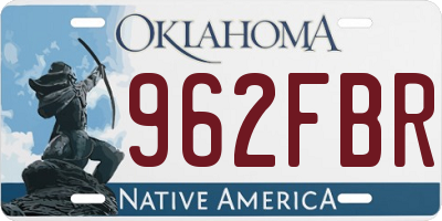 OK license plate 962FBR