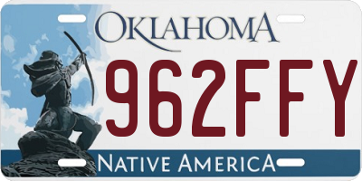 OK license plate 962FFY