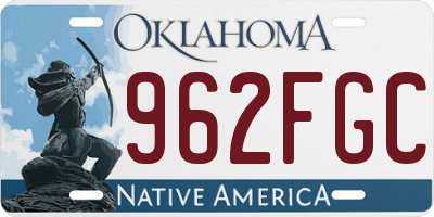 OK license plate 962FGC