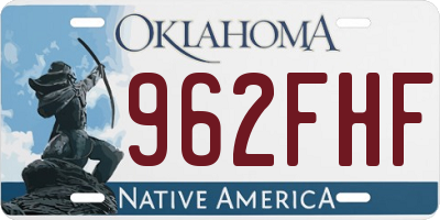 OK license plate 962FHF