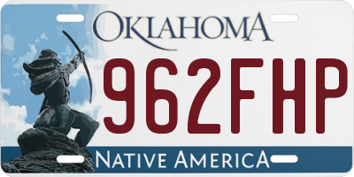 OK license plate 962FHP