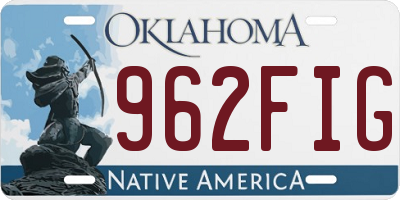 OK license plate 962FIG
