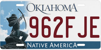 OK license plate 962FJE