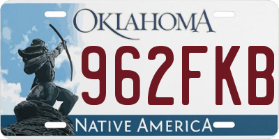 OK license plate 962FKB