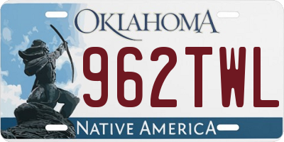 OK license plate 962TWL
