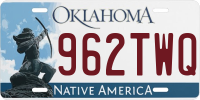 OK license plate 962TWQ