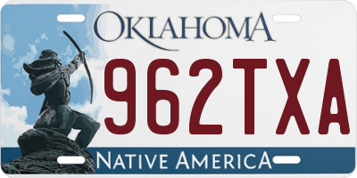 OK license plate 962TXA