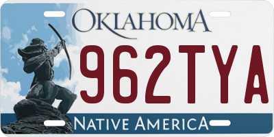 OK license plate 962TYA