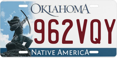 OK license plate 962VQY