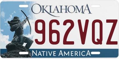 OK license plate 962VQZ