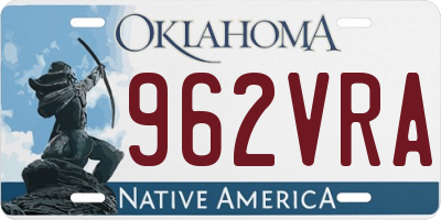 OK license plate 962VRA