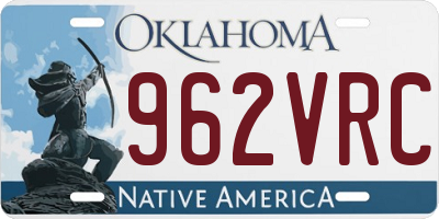 OK license plate 962VRC