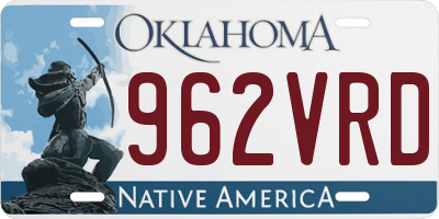 OK license plate 962VRD