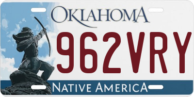 OK license plate 962VRY