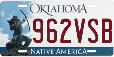 OK license plate 962VSB