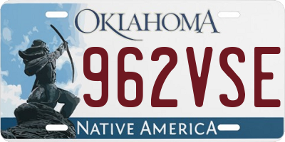 OK license plate 962VSE