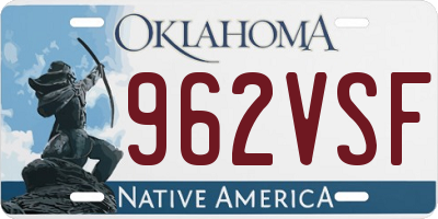 OK license plate 962VSF