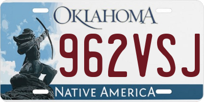 OK license plate 962VSJ