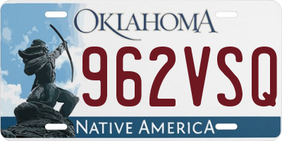 OK license plate 962VSQ