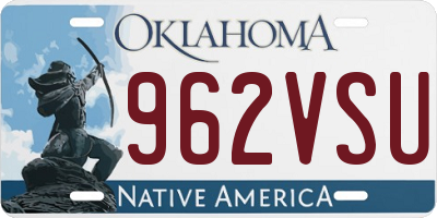 OK license plate 962VSU