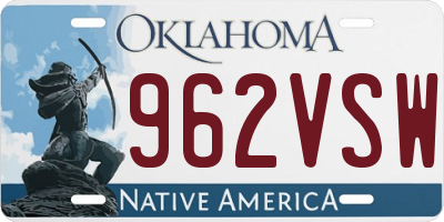 OK license plate 962VSW