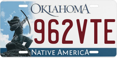 OK license plate 962VTE