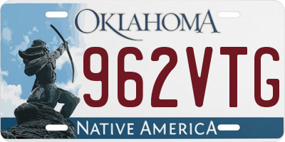 OK license plate 962VTG