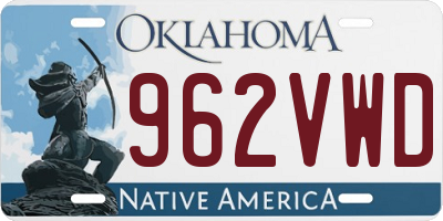 OK license plate 962VWD