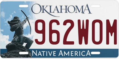 OK license plate 962WOM