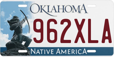 OK license plate 962XLA