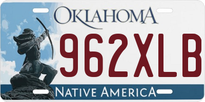 OK license plate 962XLB