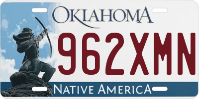 OK license plate 962XMN