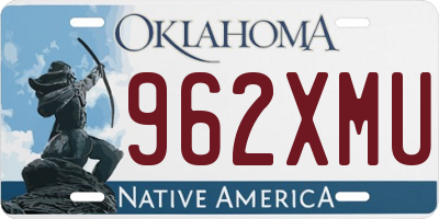 OK license plate 962XMU
