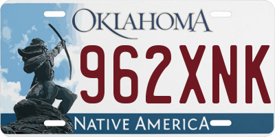 OK license plate 962XNK