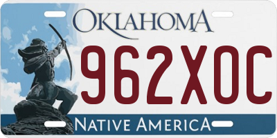 OK license plate 962XOC