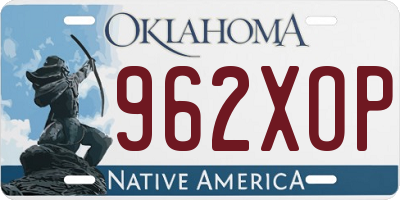 OK license plate 962XOP