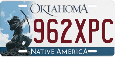 OK license plate 962XPC