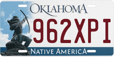 OK license plate 962XPI