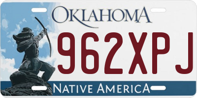 OK license plate 962XPJ
