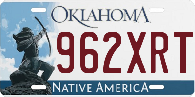 OK license plate 962XRT