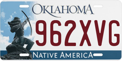 OK license plate 962XVG